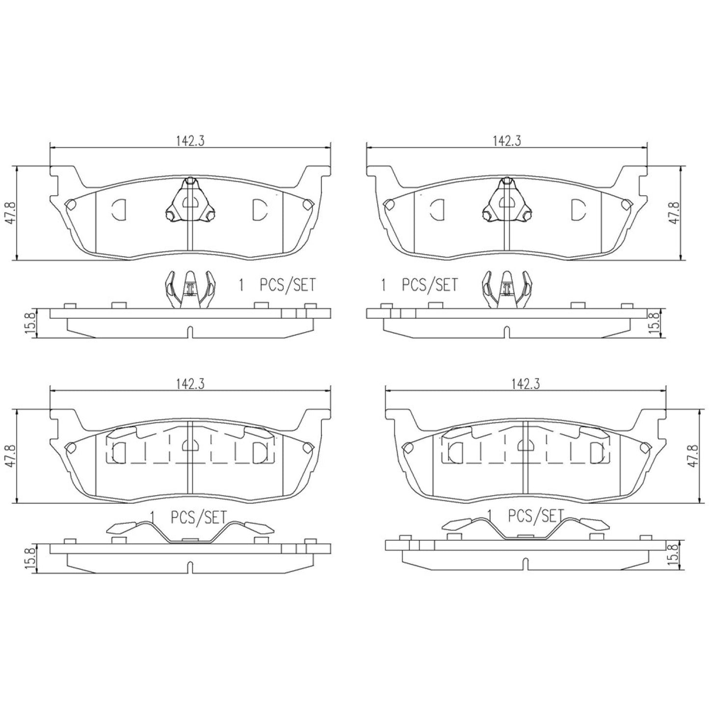 BRE-P24104N - BALATAS TRASERAS PARA FORD EXPEDITION EDDIE BAUER 1998-1999