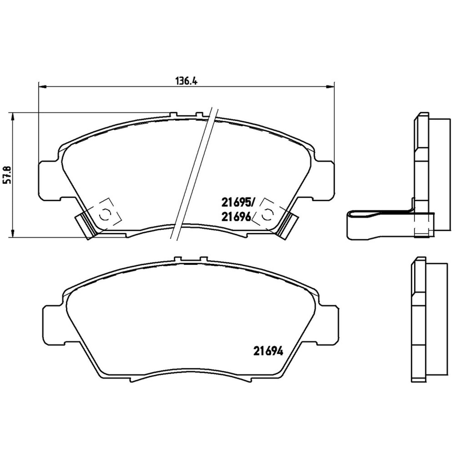 BRE-P28023 - BALATAS DELANTERAS PARA HONDA CIVIC BASE 2011-2013