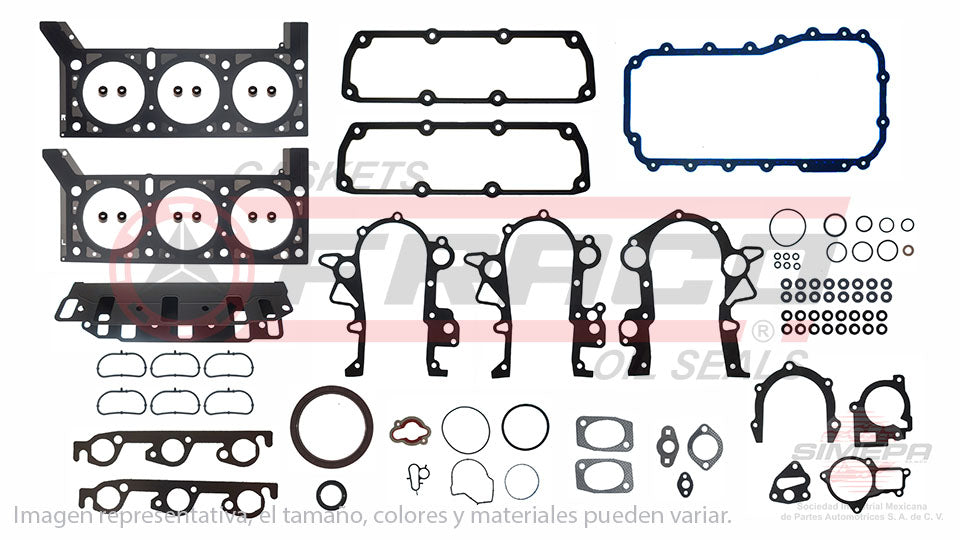 FSX-1162022 - JUEGO DE EMPAQUES PARA CHRYSLER TOWN & COUNTRY V6 3.3 L 12 V. OHV 2001-2004