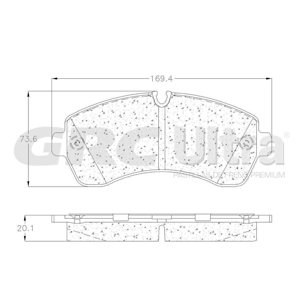 GMD1268A - BALATAS SEMIMETALICAS DELANTERAS PARA MERCEDES-BENZ SPRINTER 2015-2019