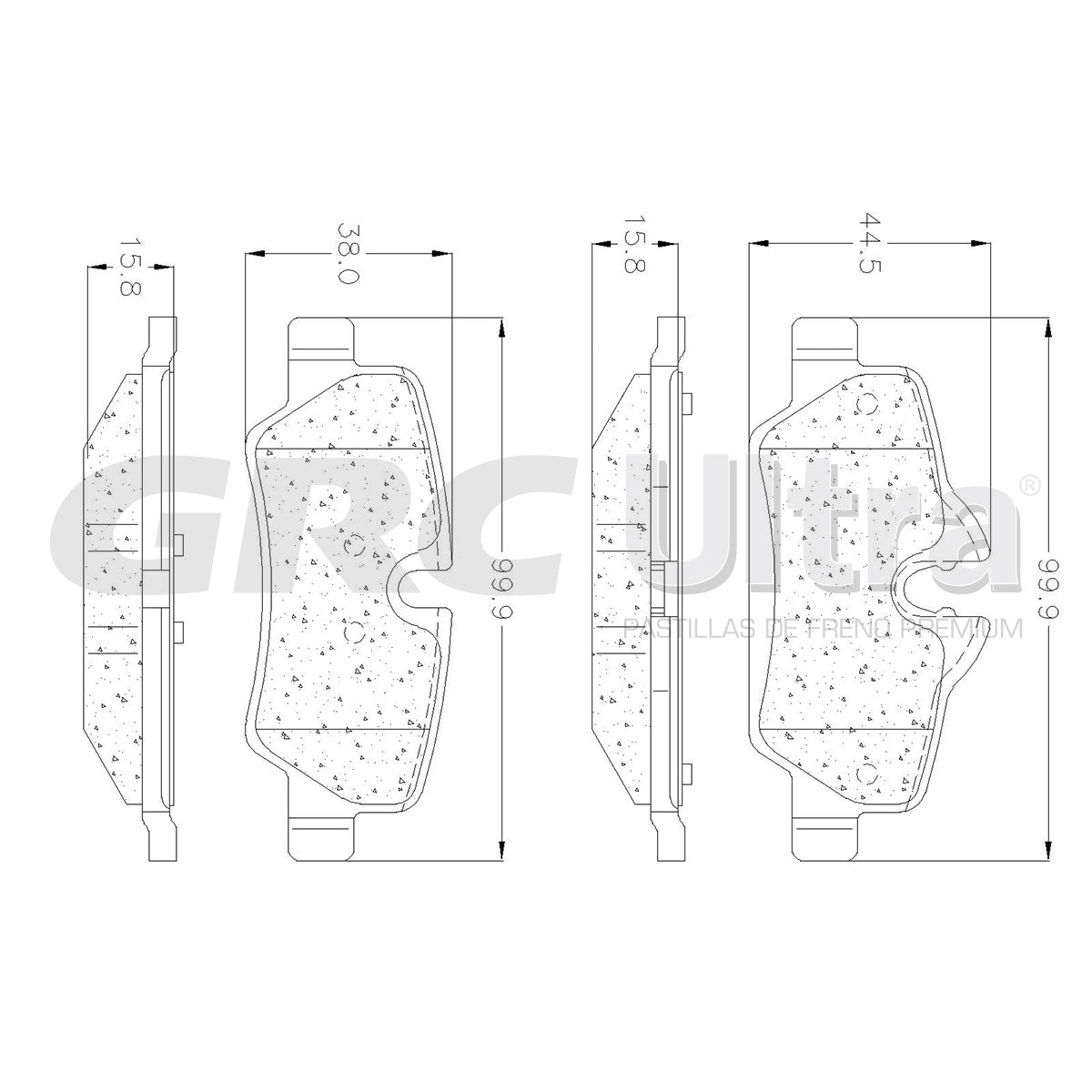 GCD1800 - BALATAS CERAMICAS TRASERAS PARA MINI COOPER BASE 2021-2023