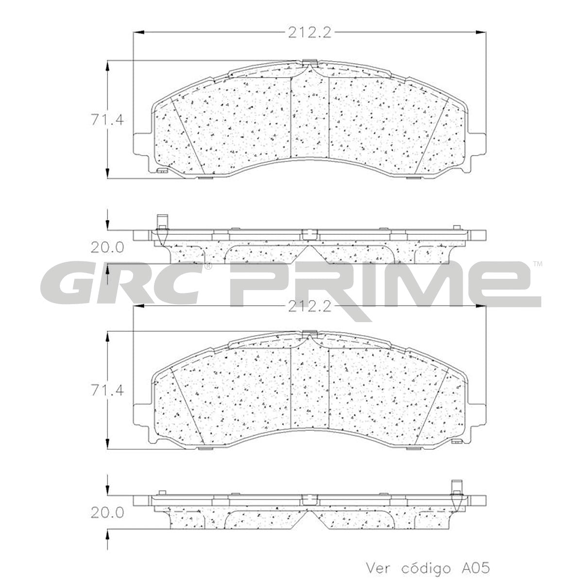 GPRD2223SD - BALATAS SEMIMETALICAS DELANTERAS PARA RAM 2500 2019-2023