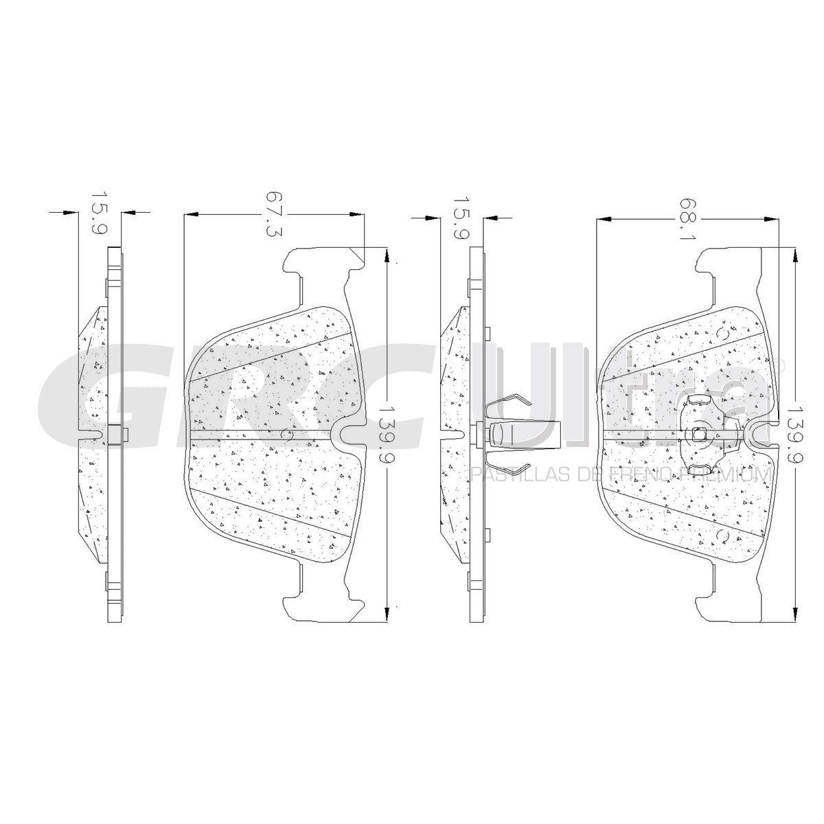 GMD919 - BALATAS SEMIMETALICAS TRASERAS PARA BENTLEY AZURE 1999-2006