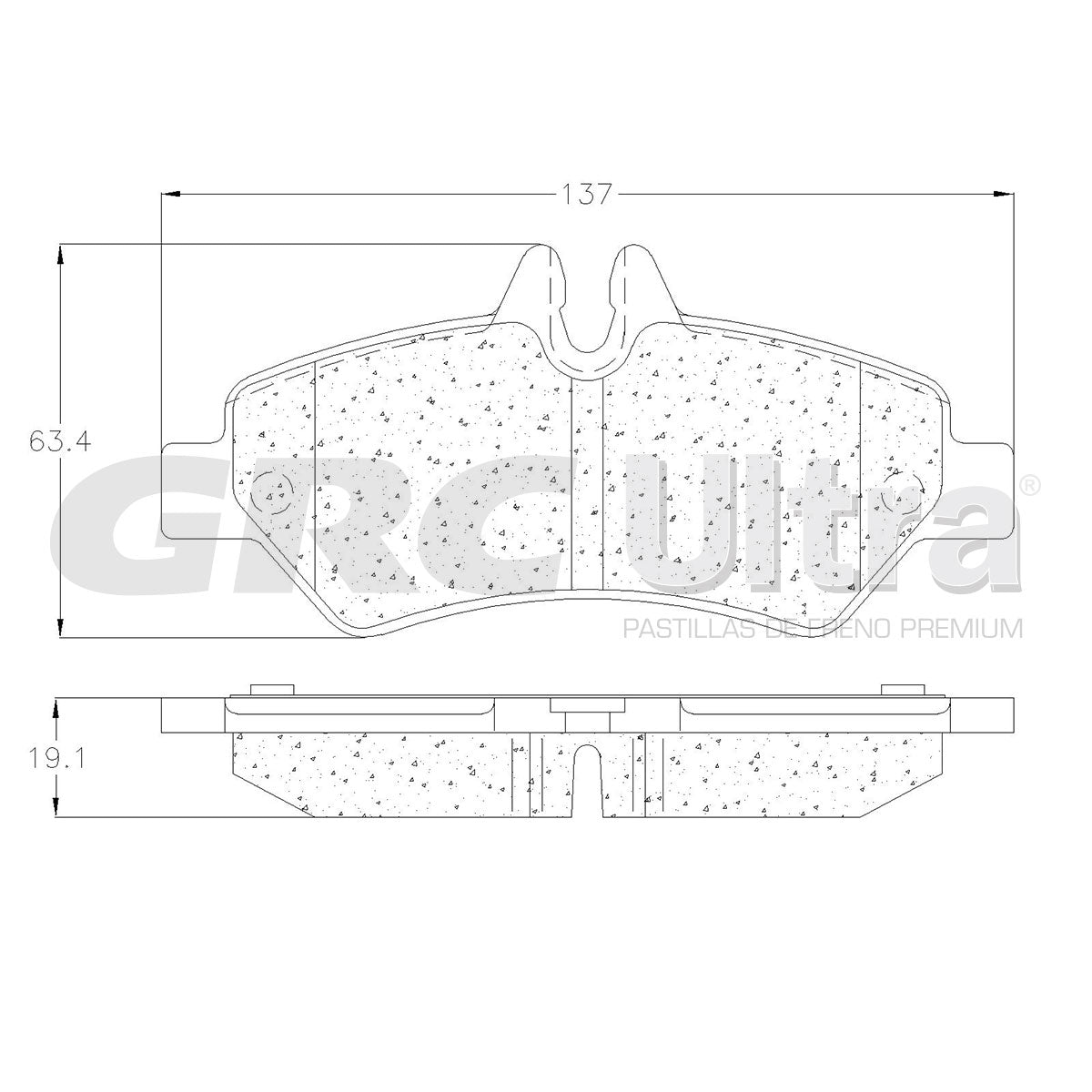 GMD1317B - BALATAS SEMIMETALICAS TRASERAS PARA MERCEDES-BENZ SPRINTER 2007-2018