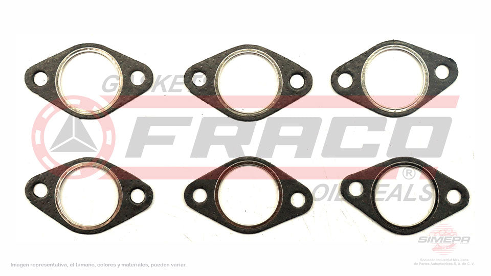 MEX-0860001 - EMPAQUE MULTIPLE DE ESCAPE PARA BMW 320 L6 2.0 L 12 V. SOHC M20 1977-1982