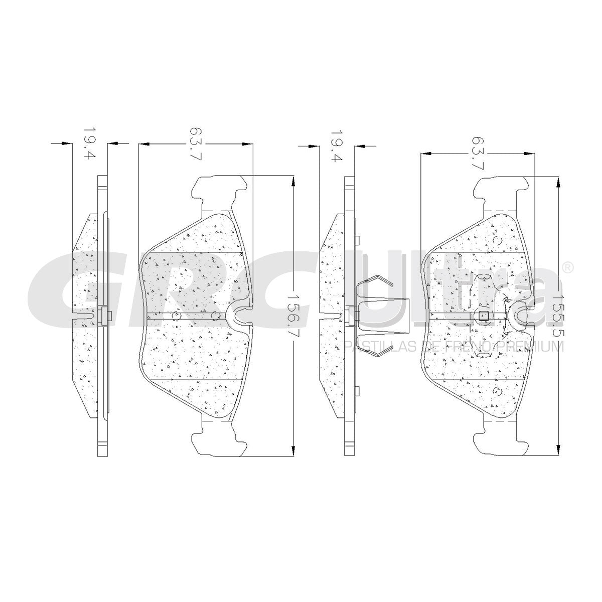 GMD946 - BALATAS SEMIMETALICAS DELANTERAS PARA BMW 330CI 2001-2006