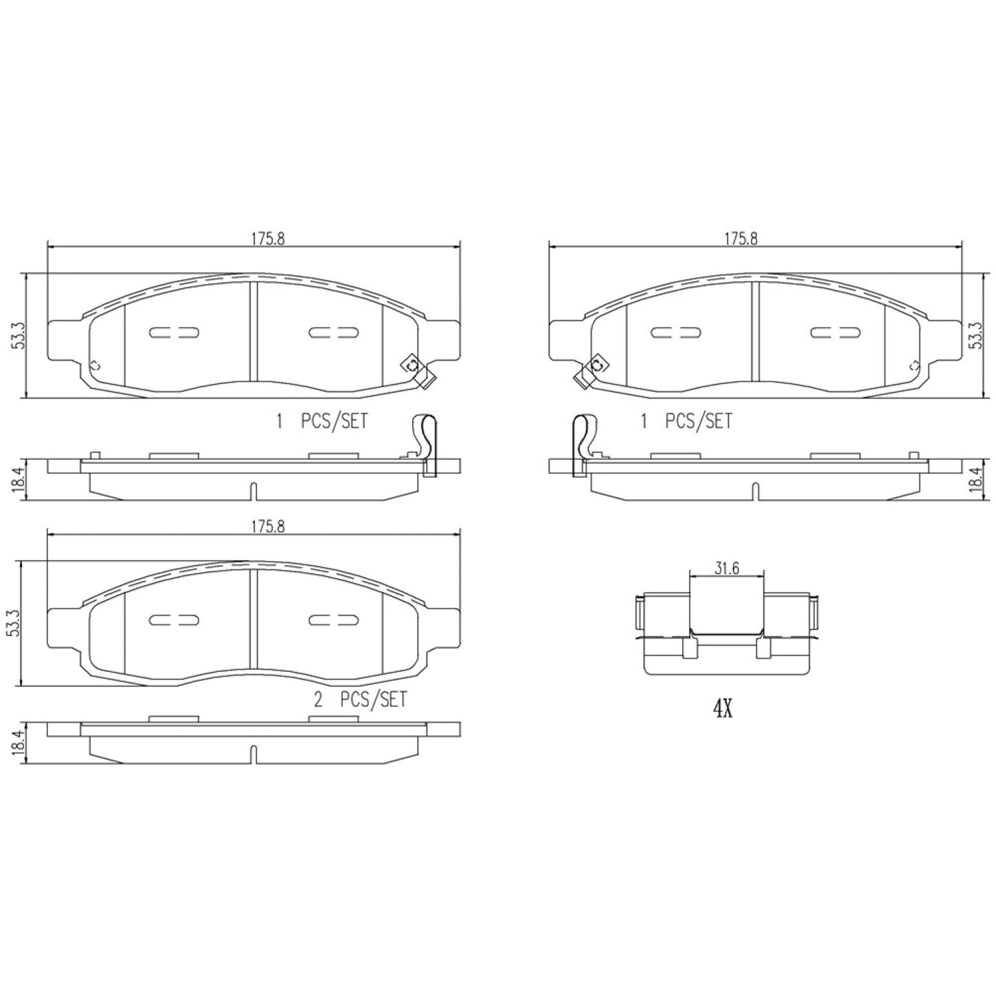BRE-P56078N - BALATAS DELANTERAS PARA INFINITI QX56 BASE 2004-2006