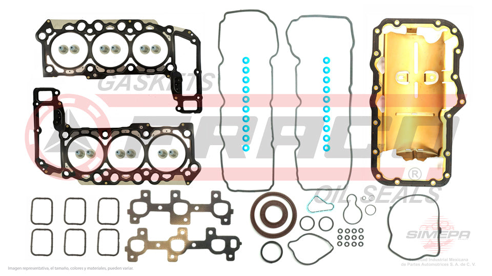 FSX-0262011 - JUEGO DE EMPAQUES PARA DODGE DAKOTA V6 3.7 L 12 V EKG SOHC 2006-2011