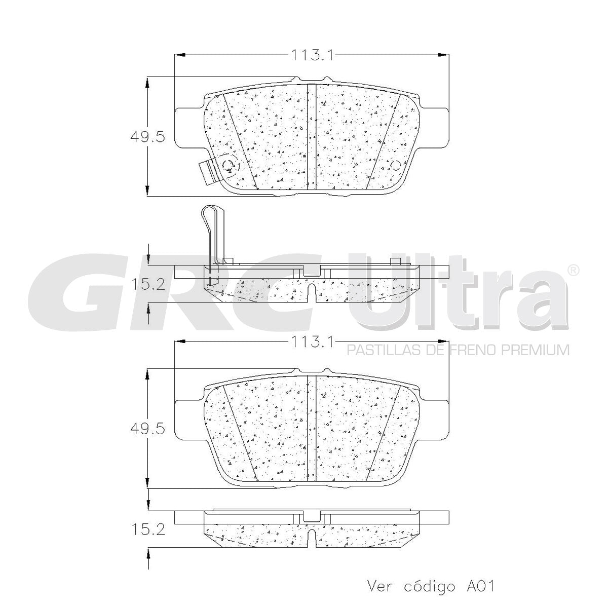 GCD1103 - BALATAS CERAMICAS TRASERAS PARA ACURA TL 2009-2014