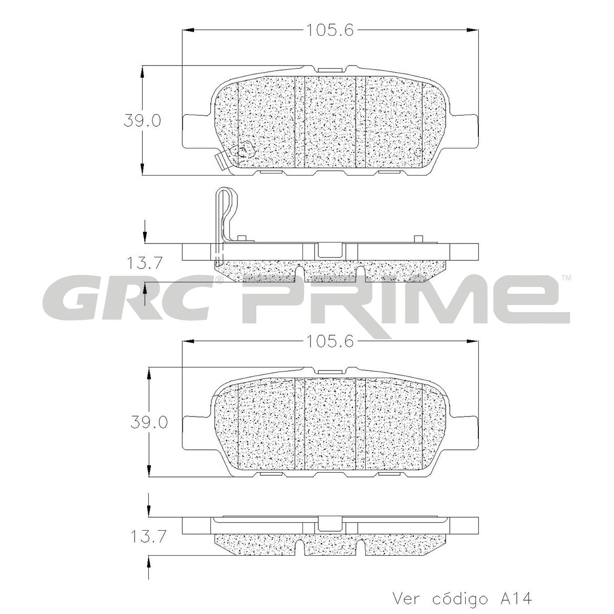 GPRD1393 - BALATAS CERAMICAS TRASERAS PARA INFINITI EX35 3.5L 2012-2012