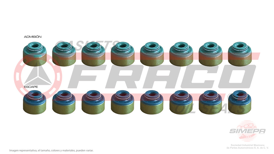 SS-5340205-V - SELLOS DE VALVULA POR JUEGOS PARA MAZDA 2 L4 1.5 L DOHC 16 V P5Y5/Y6/Y7/Y8/Z SKYACTIVE 2016-2021