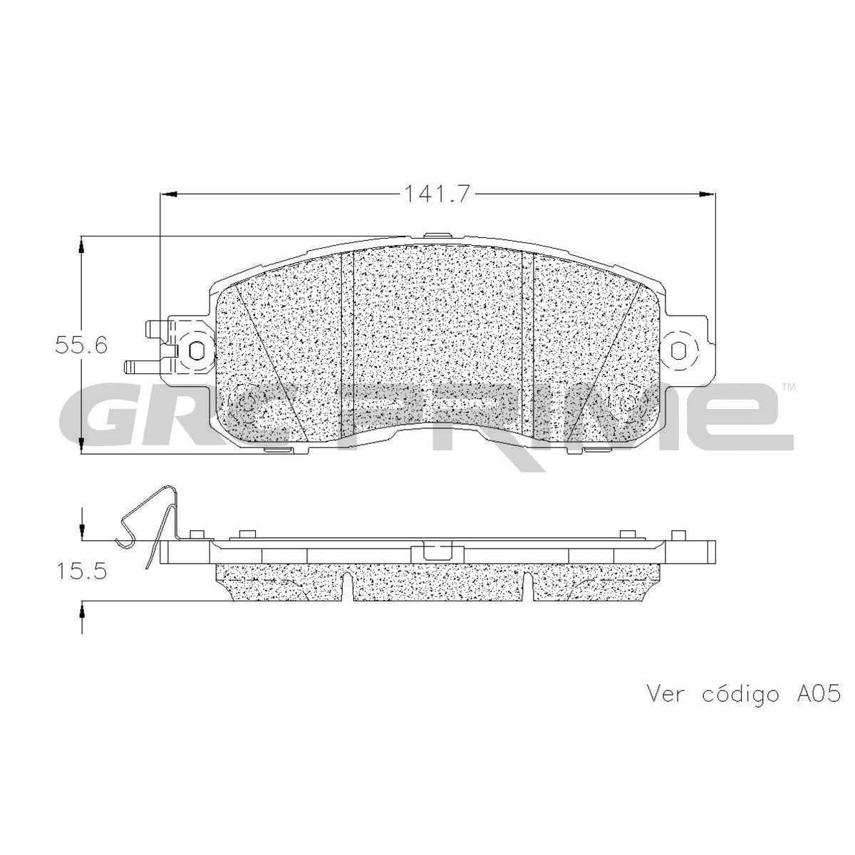 GPRD1650 - BALATAS CERAMICAS DELANTERAS PARA NISSAN ALTIMA 2014-2024