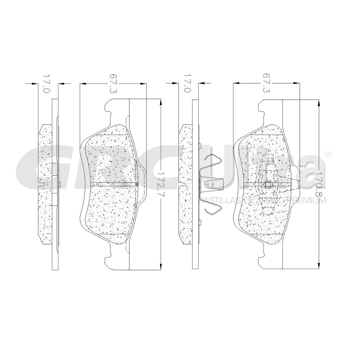GCD1047A - BALATAS CERAMICAS DELANTERAS PARA FORD ESCAPE HYBRID 2.5L 2012-2012