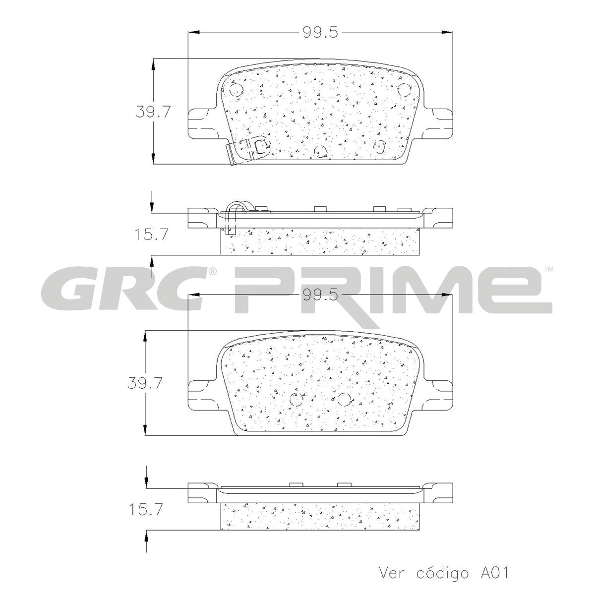 GPRD1921 - BALATAS SEMIMETALICAS TRASERAS PARA CHEVROLET MALIBU 2019-2021