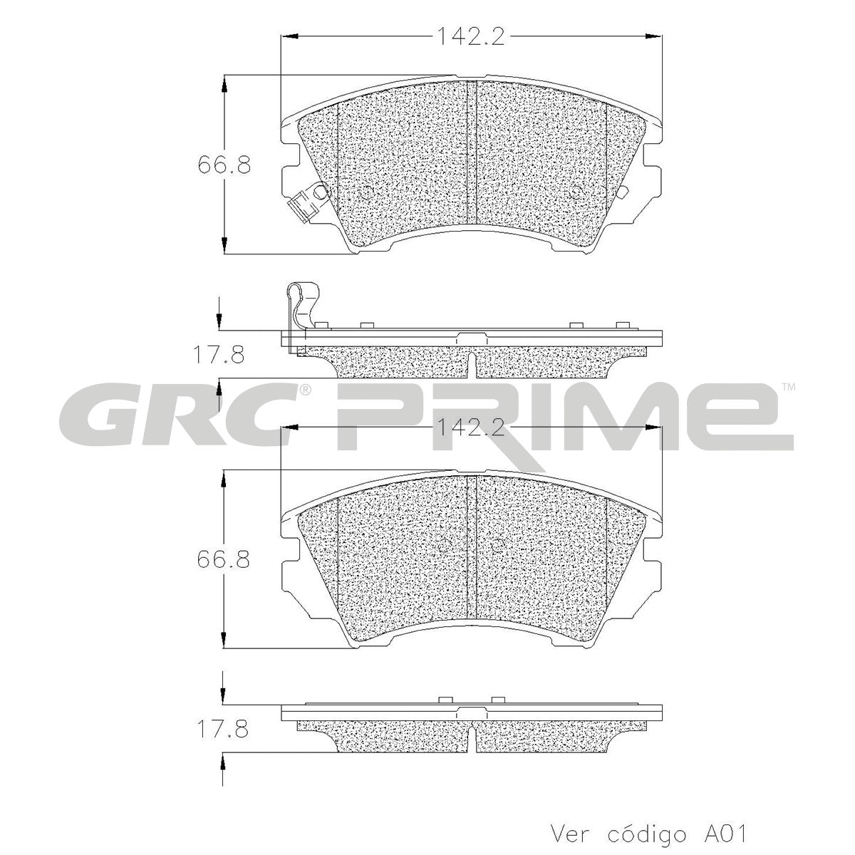 GPRD1404 - BALATAS SEMIMETALICAS DELANTERAS PARA CHEVROLET CAMARO LS 3.6L 2012-2012