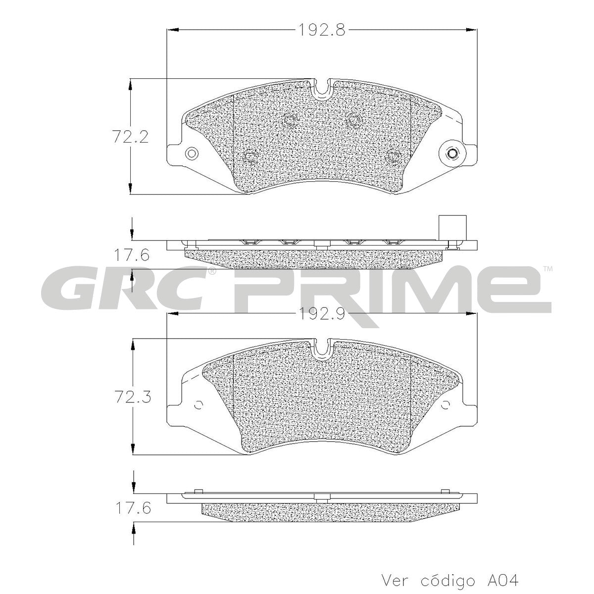 GPRD1479 - BALATAS SEMIMETALICAS DELANTERAS PARA LAND ROVER DISCOVERY HSE 2014-2016