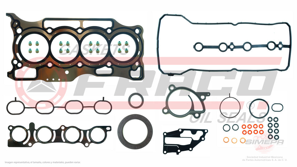 FSX-5840187 - JUEGO DE EMPAQUES PARA NISSAN JUKE L4 1.6 L 16 V. DOHC HR16DE 2010-2014