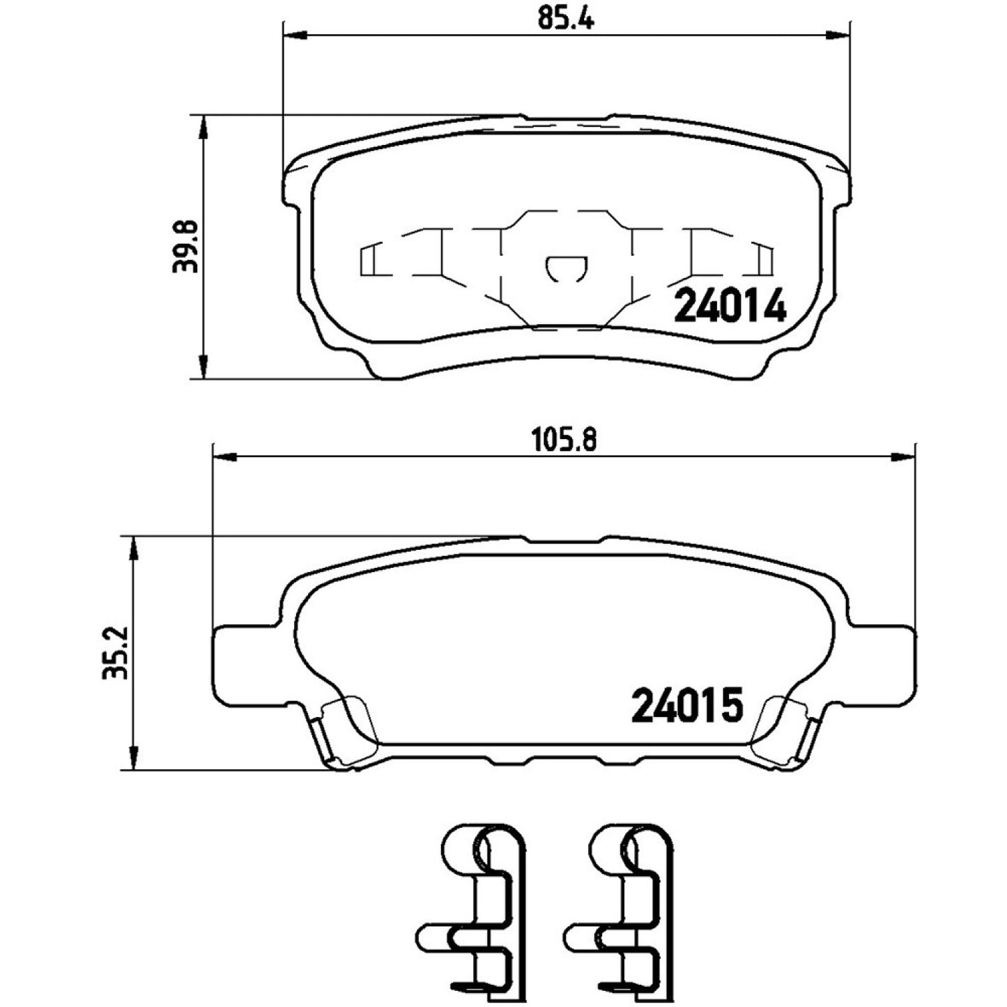 BRE-P54034 - BALATAS TRASERAS PARA CHRYSLER 200 LIMITED 2012-2014