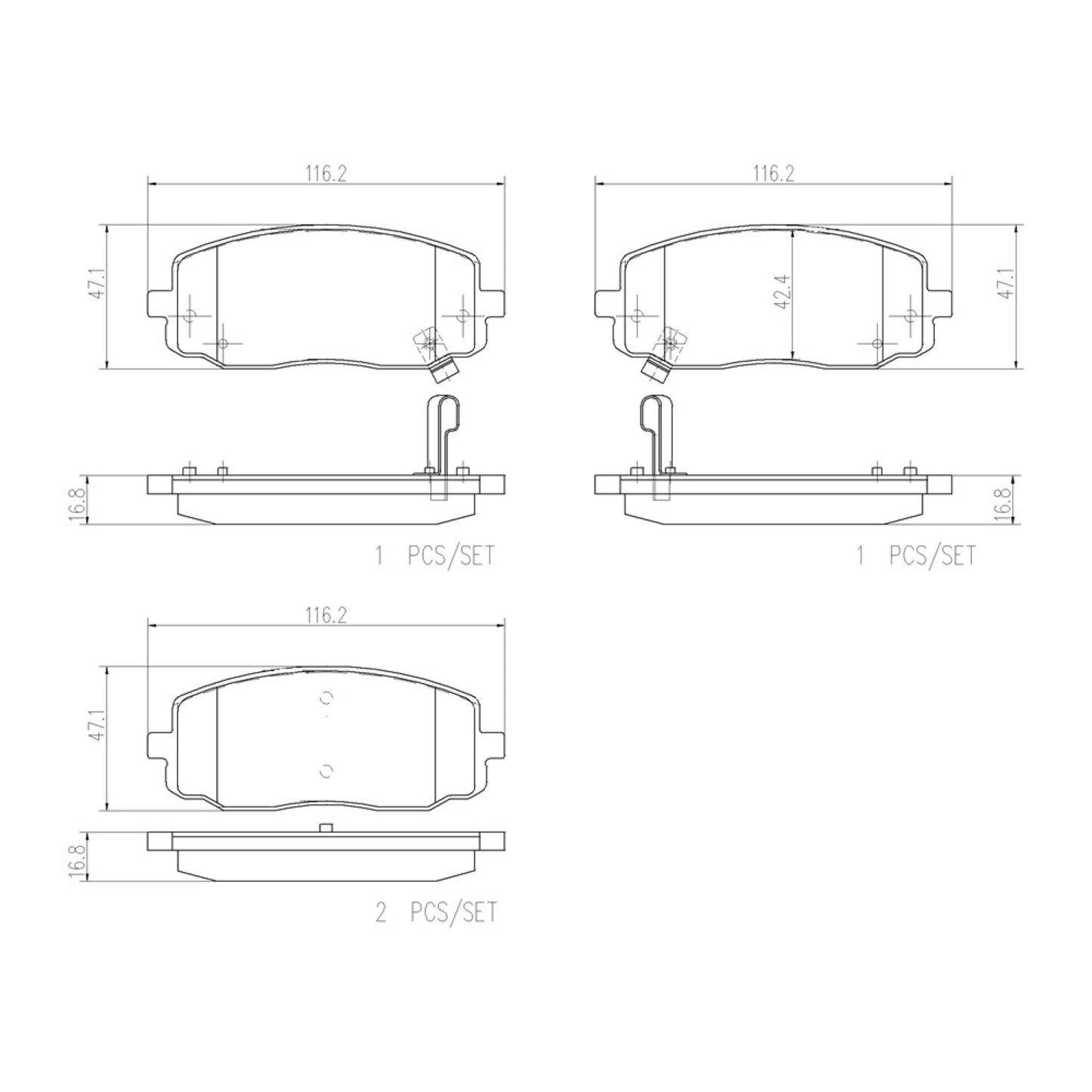 BRE-P30032N - BALATAS DELANTERAS PARA DODGE I10 GL 2012-2014