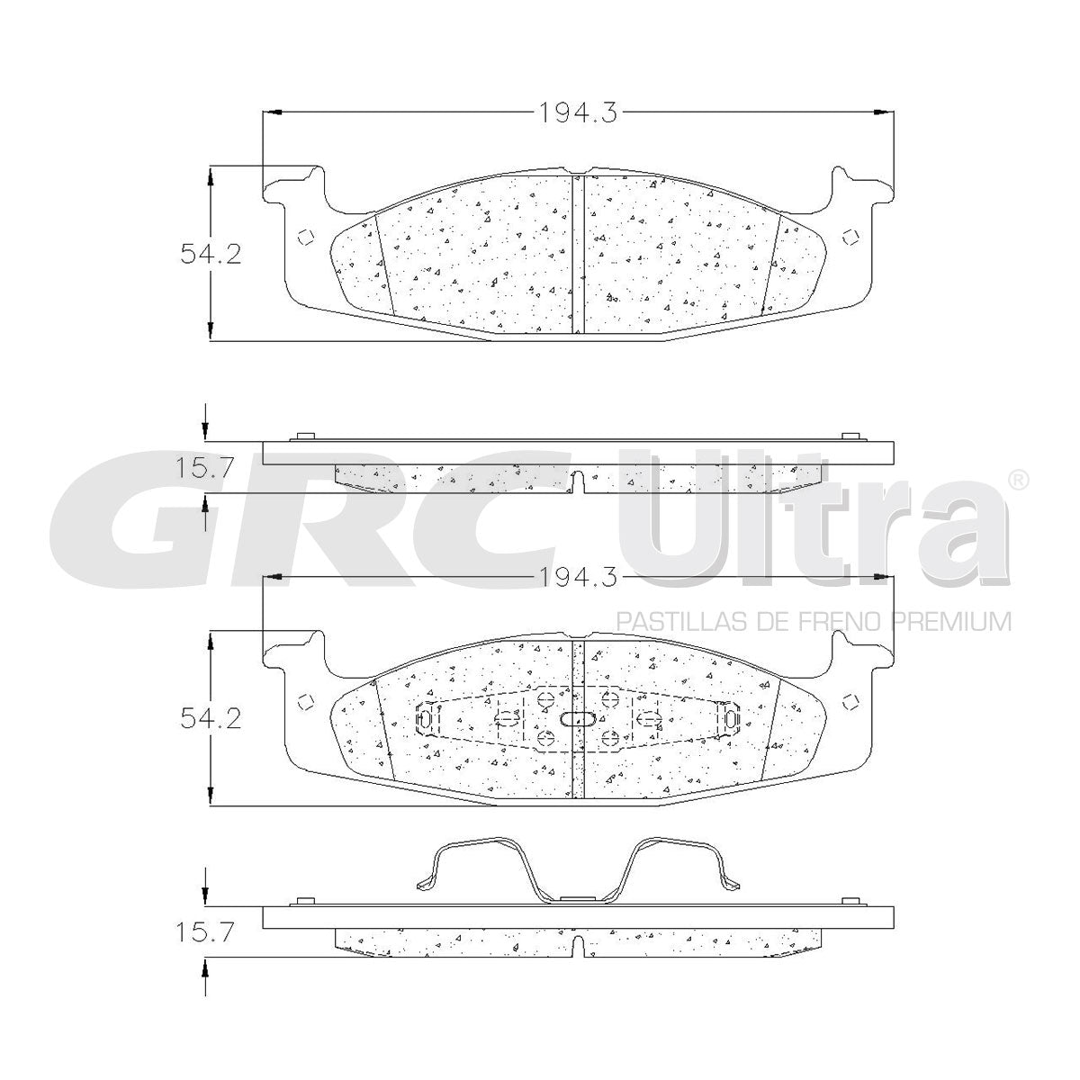 GMD632 - BALATAS SEMIMETALICAS DELANTERAS PARA FORD BRONCO 1994-1996