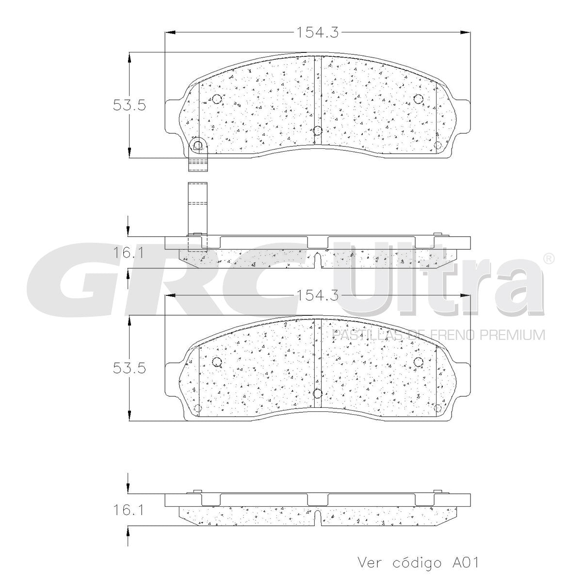 GMD913 - BALATAS SEMIMETALICAS DELANTERAS PARA CHEVROLET EQUINOX 3.4L 2005-2006