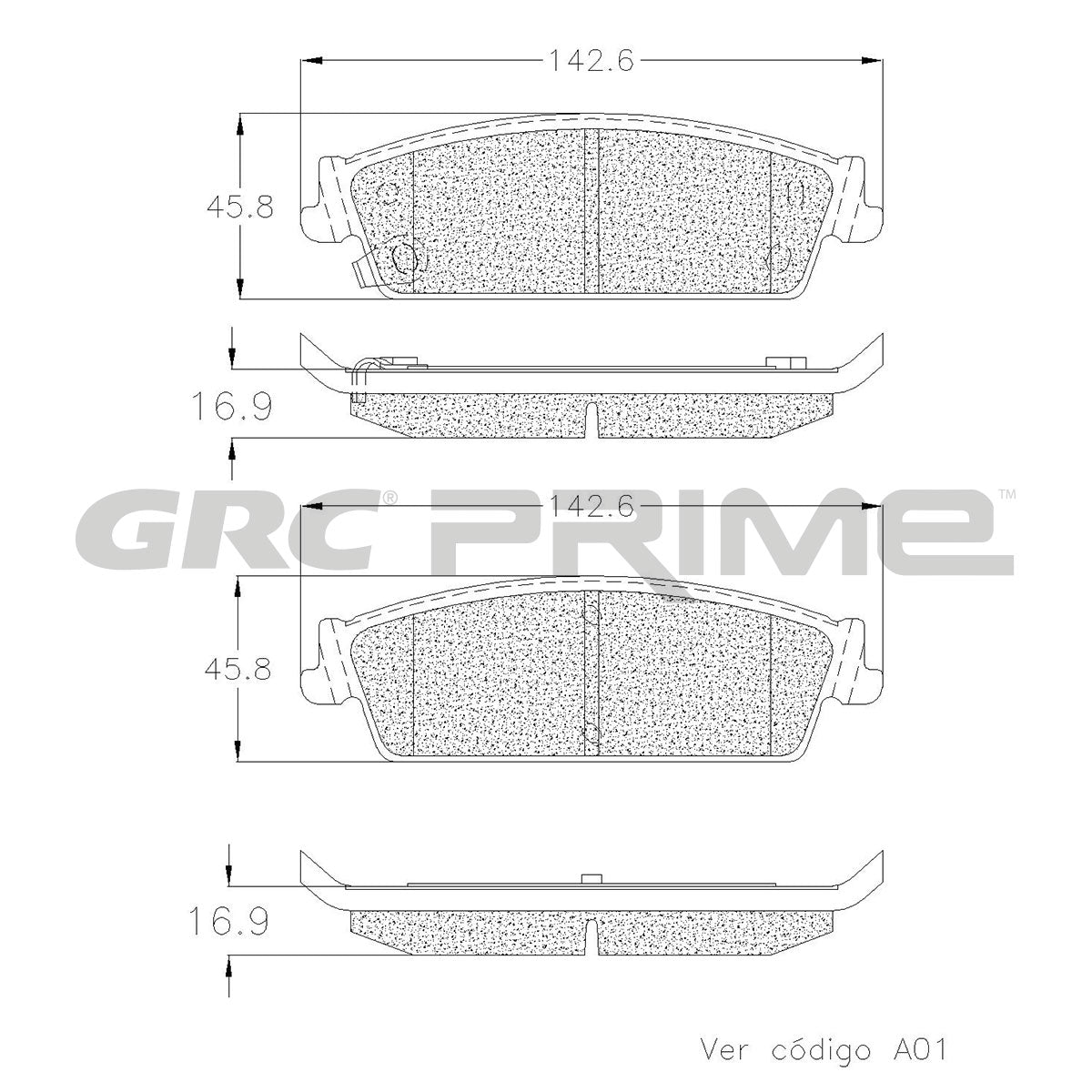 GPRD1194SD - BALATAS SEMIMETALICAS TRASERAS PARA CADILLAC ESCALADE 6.0L 2009-2009