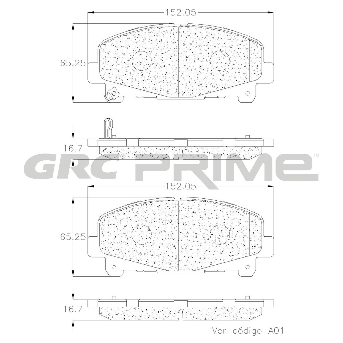 GPRD2051 - BALATAS CERAMICAS DELANTERAS PARA ACURA TLX 2015-2017
