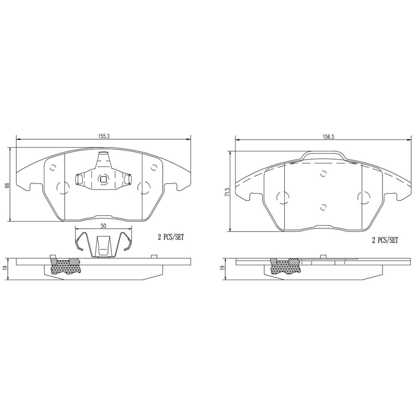 BRE-P61076N - BALATAS DELANTERAS PARA PEUGEOT 207 RC 2008-2010