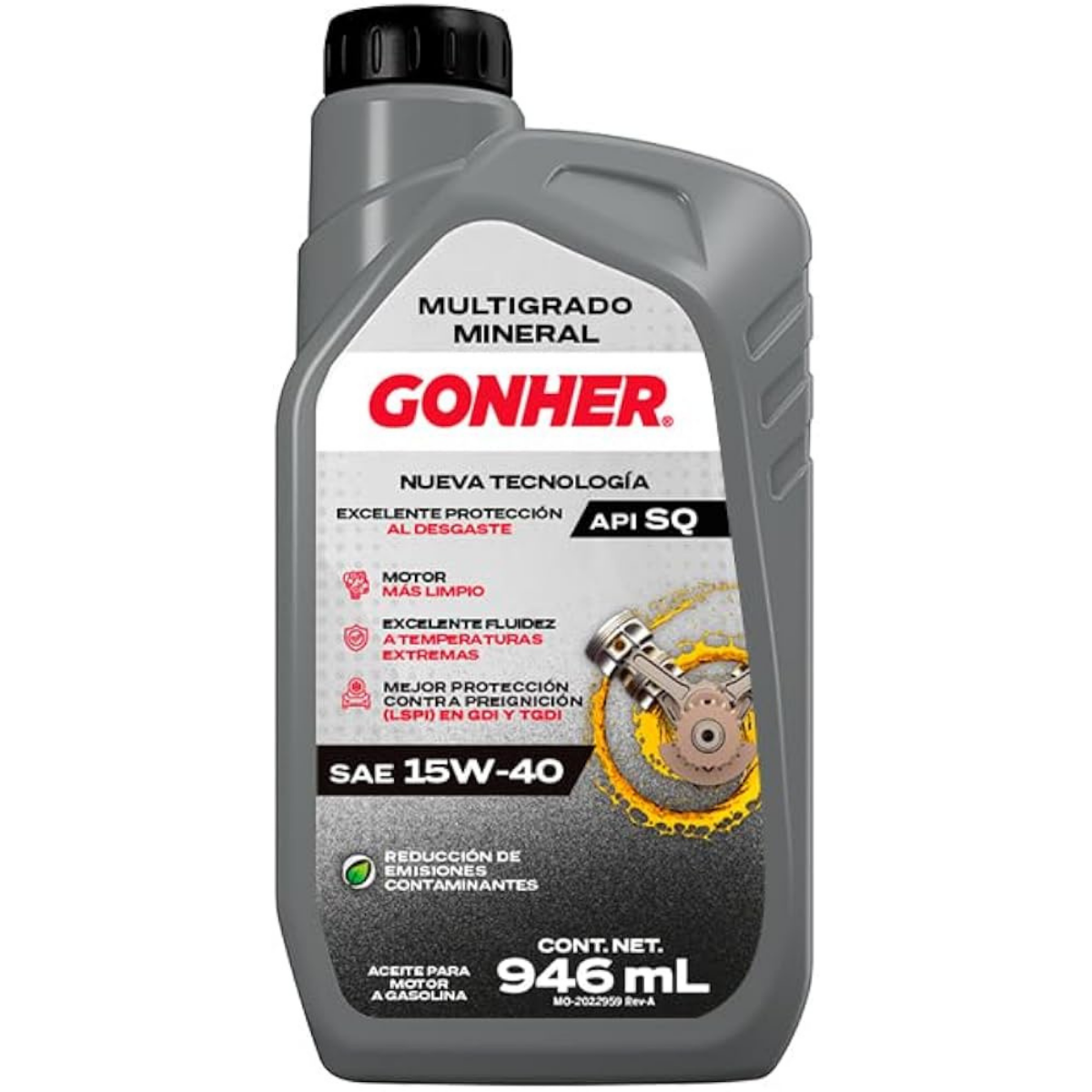 GH-1034996 - ACEITE GONHER SINTETICO 15W-40 API SQ CAJA CON 12 PIEZAS DE 946ML
