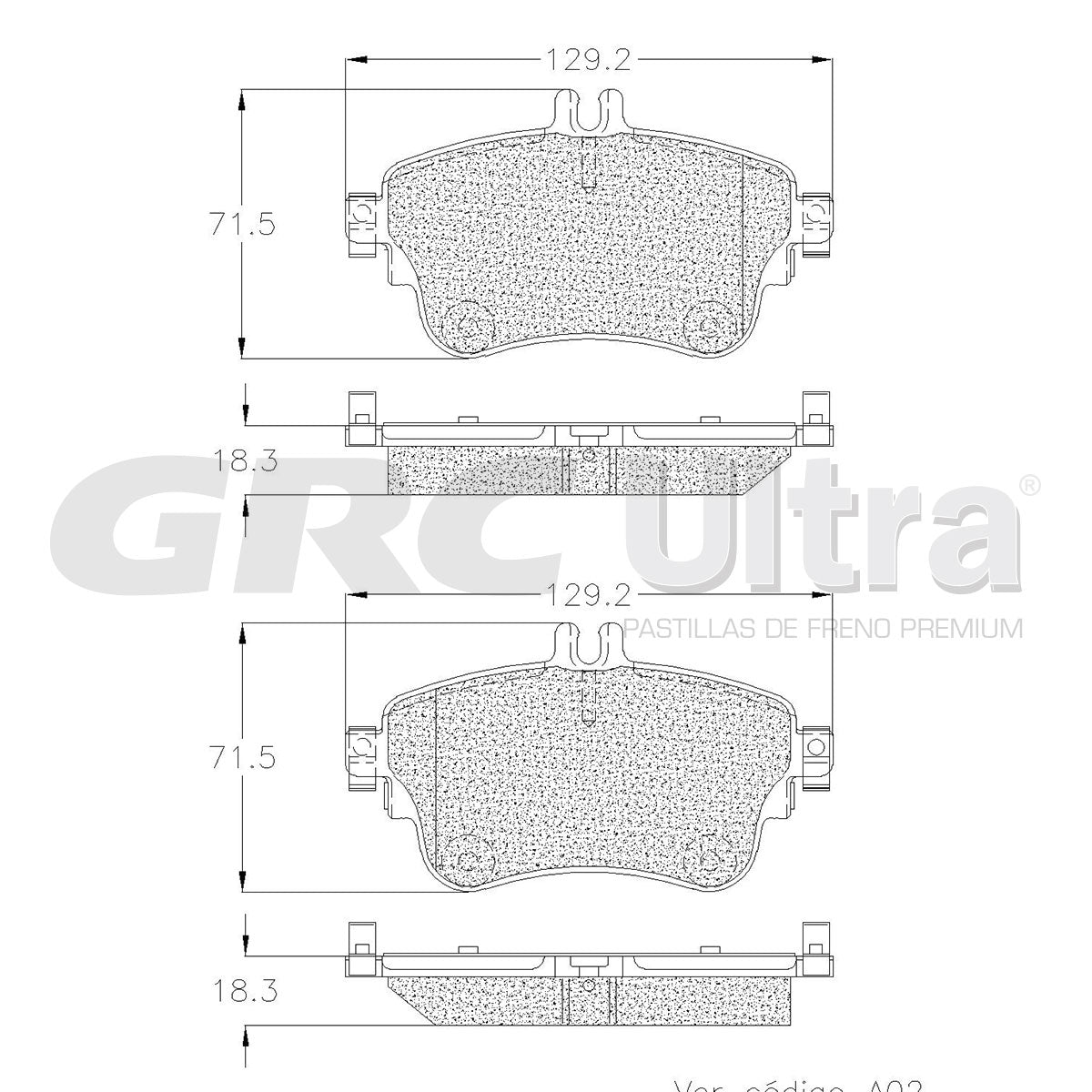 GMD1863 - BALATAS SEMIMETALICAS DELANTERAS PARA MERCEDES-BENZ A180 2015-2016