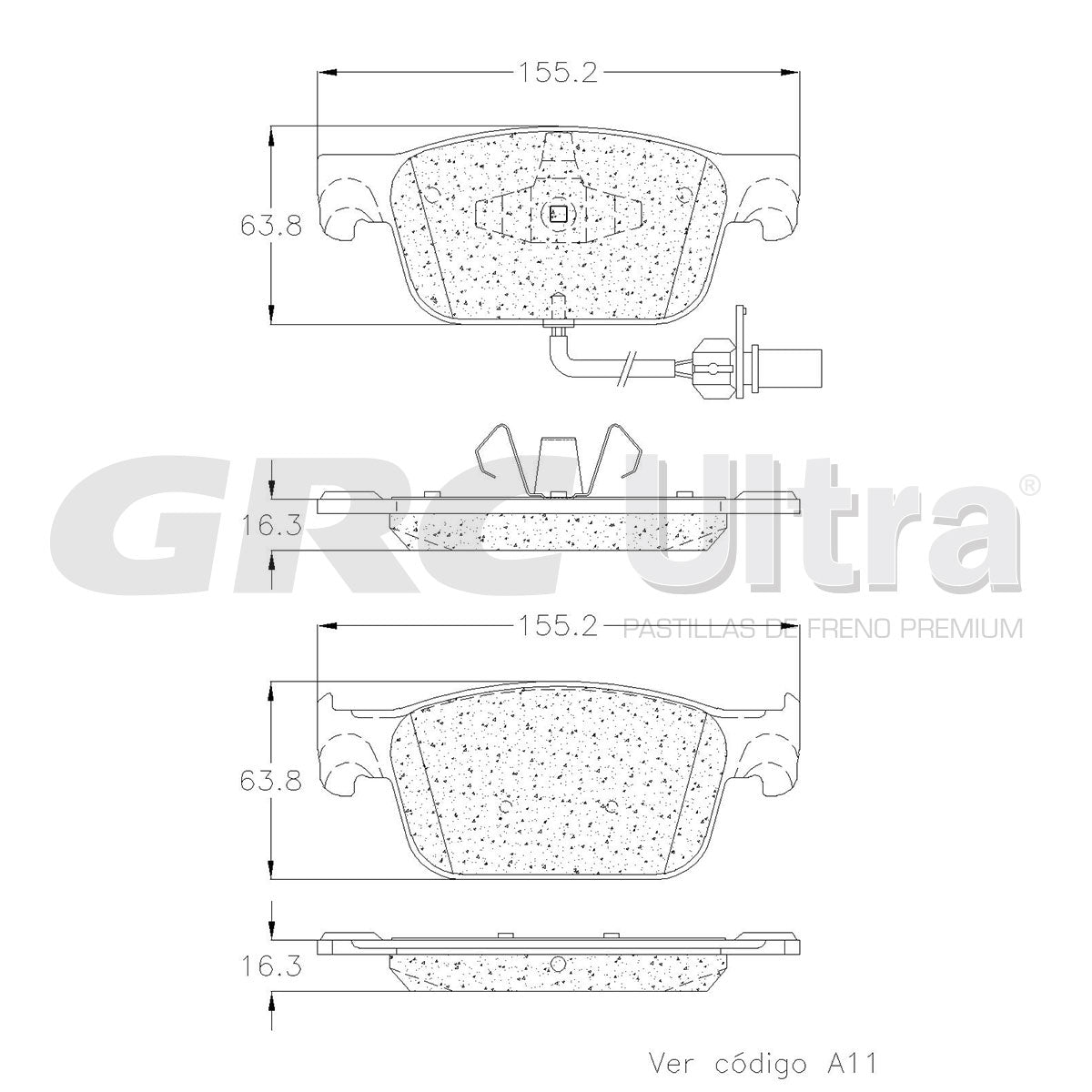 GCD1953 - BALATAS CERAMICAS DELANTERAS PARA AUDI A4 PREMIUM 2018-2018