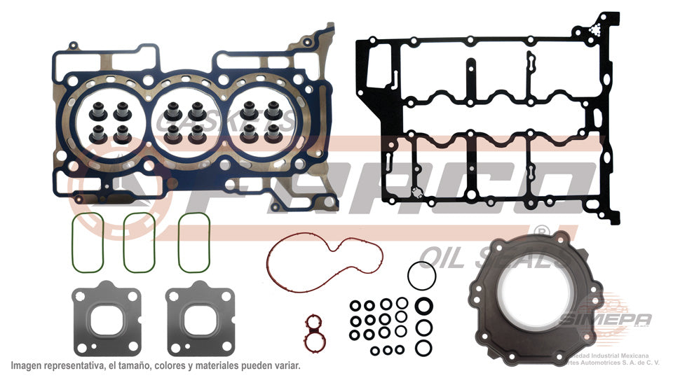 FSX-2630010 - JUEGO DE EMPAQUES PARA FORD FIESTA 1.5 L ECOBOOST L3 12 V DOHC YZJA TURBO 2018-2019