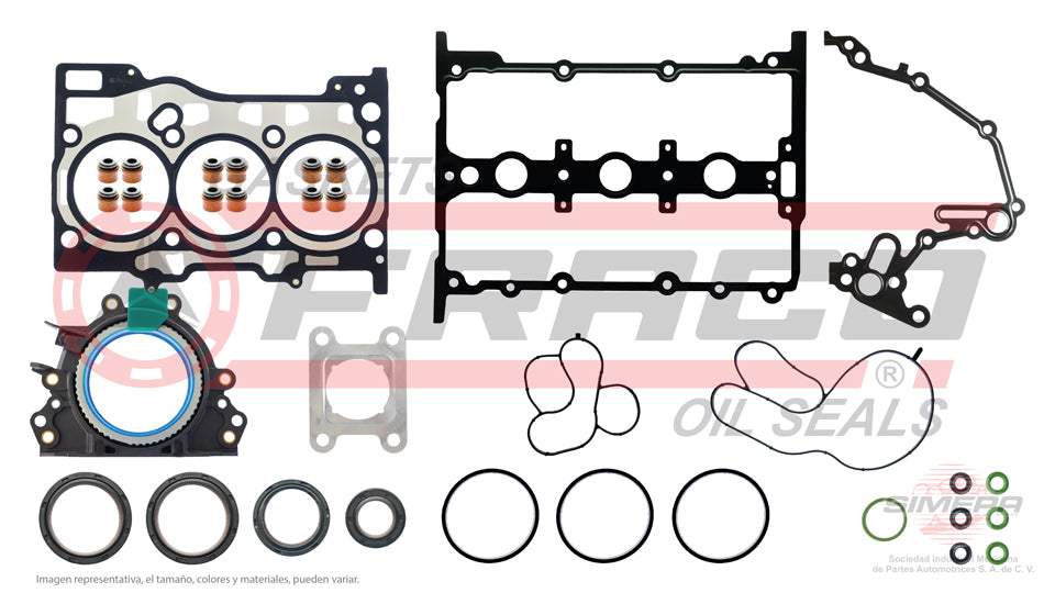 FSX-8630060 - JUEGO DE EMPAQUES PARA VOLKSWAGEN UP L3 1.0 L 12 V. DOHC 2016-2018