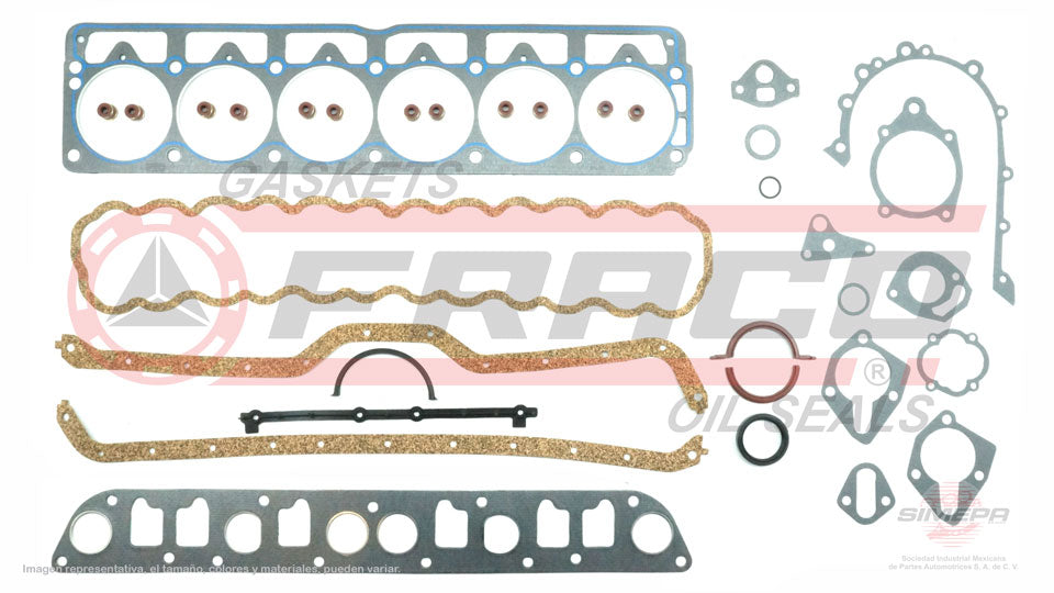 FSX-0260060 - JUEGO DE EMPAQUES PARA JEEP CHEROKEE L6 4.0 L 12 V 242 CID 1987-1990