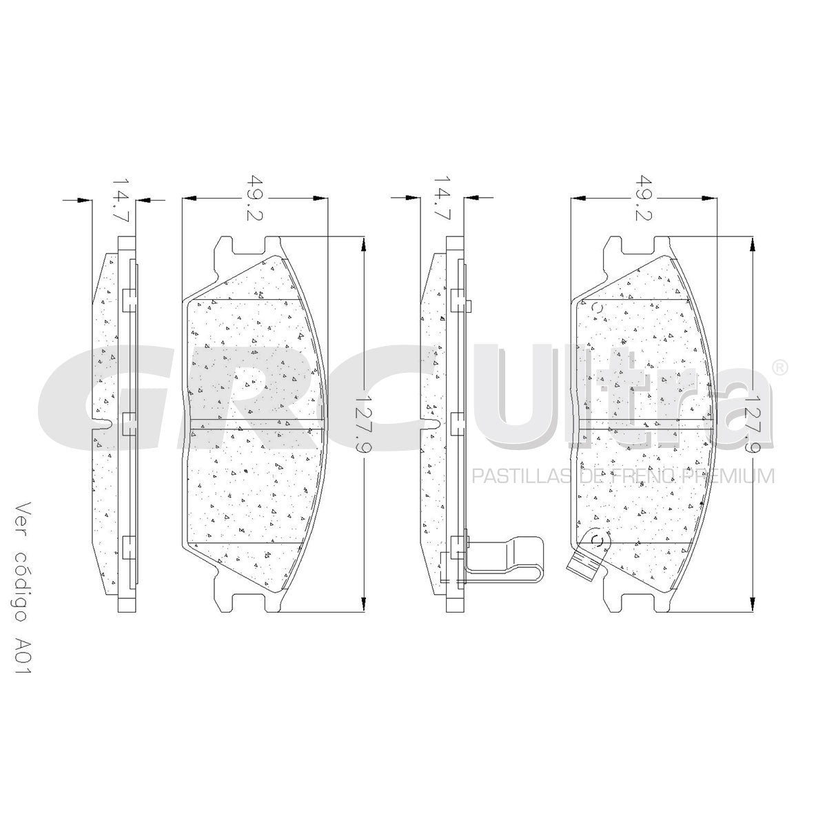 GMD497 - BALATAS SEMIMETALICAS DELANTERAS PARA DODGE VERNA 2004-2006
