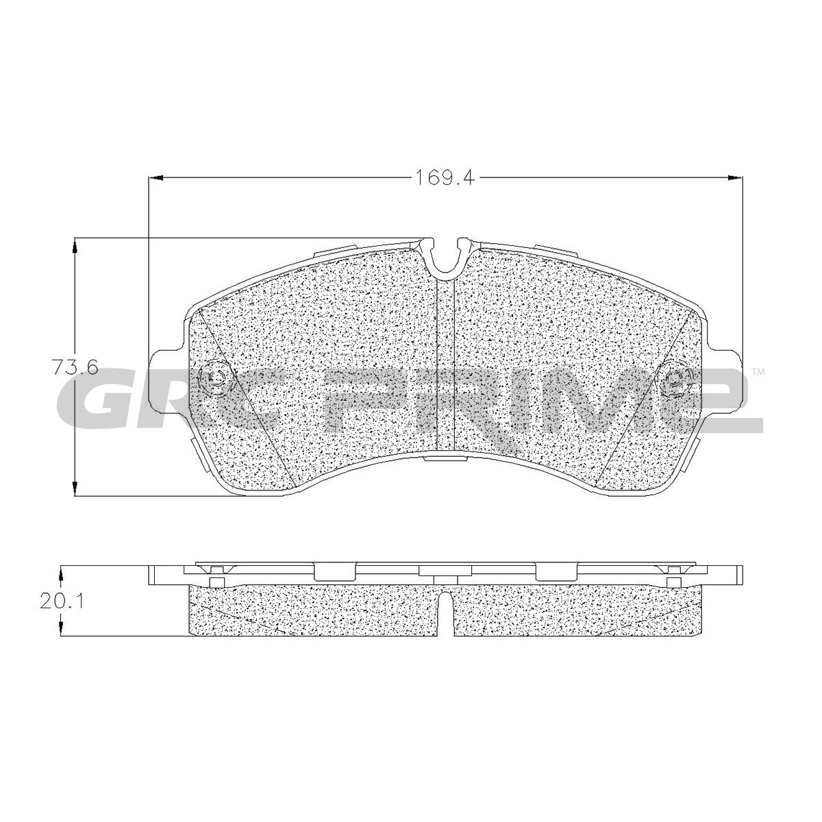 GPRD1268ASD - BALATAS SEMIMETALICAS DELANTERAS PARA DODGE SPRINTER 3500 2007-2009