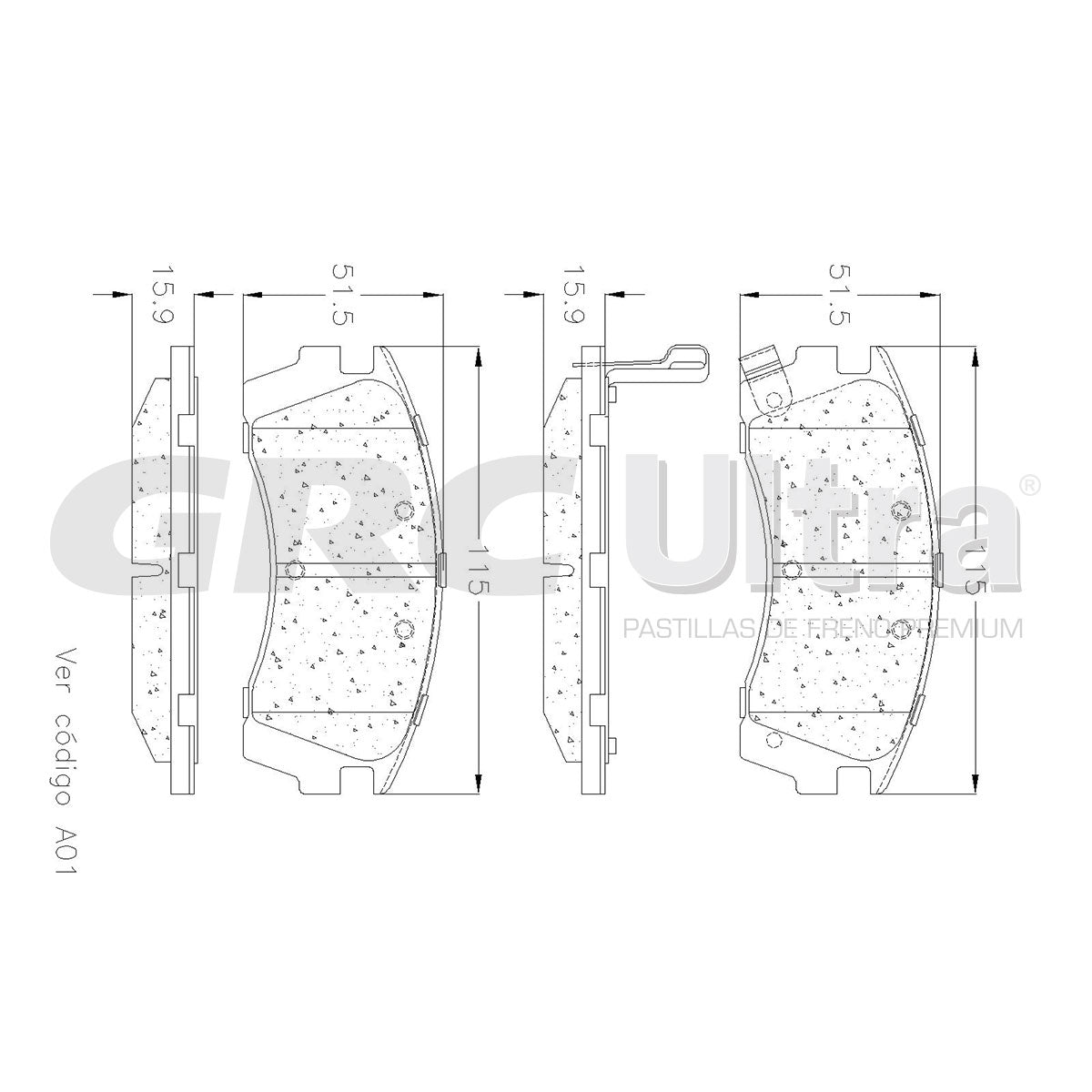 GMD509 - BALATAS SEMIMETALICAS DELANTERAS PARA NISSAN NX 2.0L 1991-1991