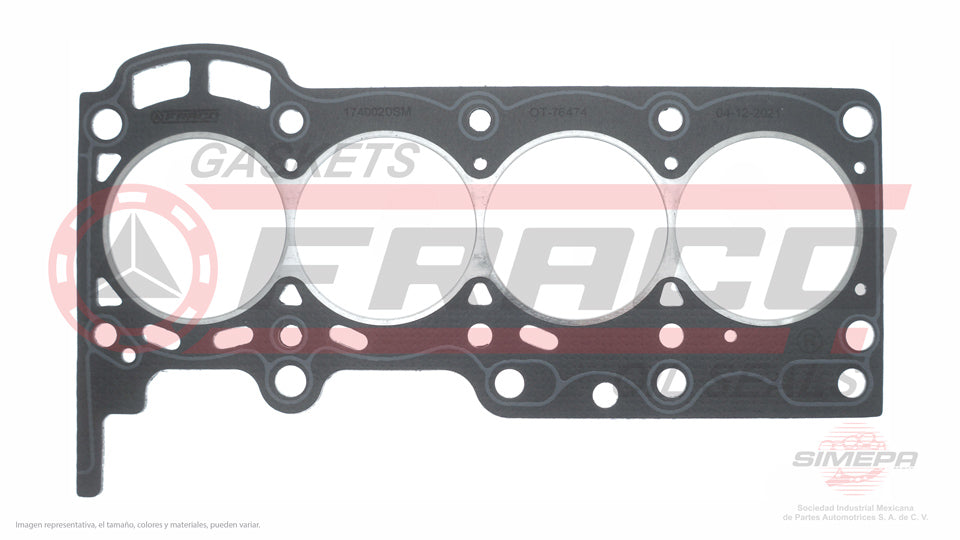 HGX-8040115-SM - EMPAQUE DE CABEZA PARA TOYOTA YARIS L4 1.3 L 16 V. DOHC 2SZFE 2004-2007