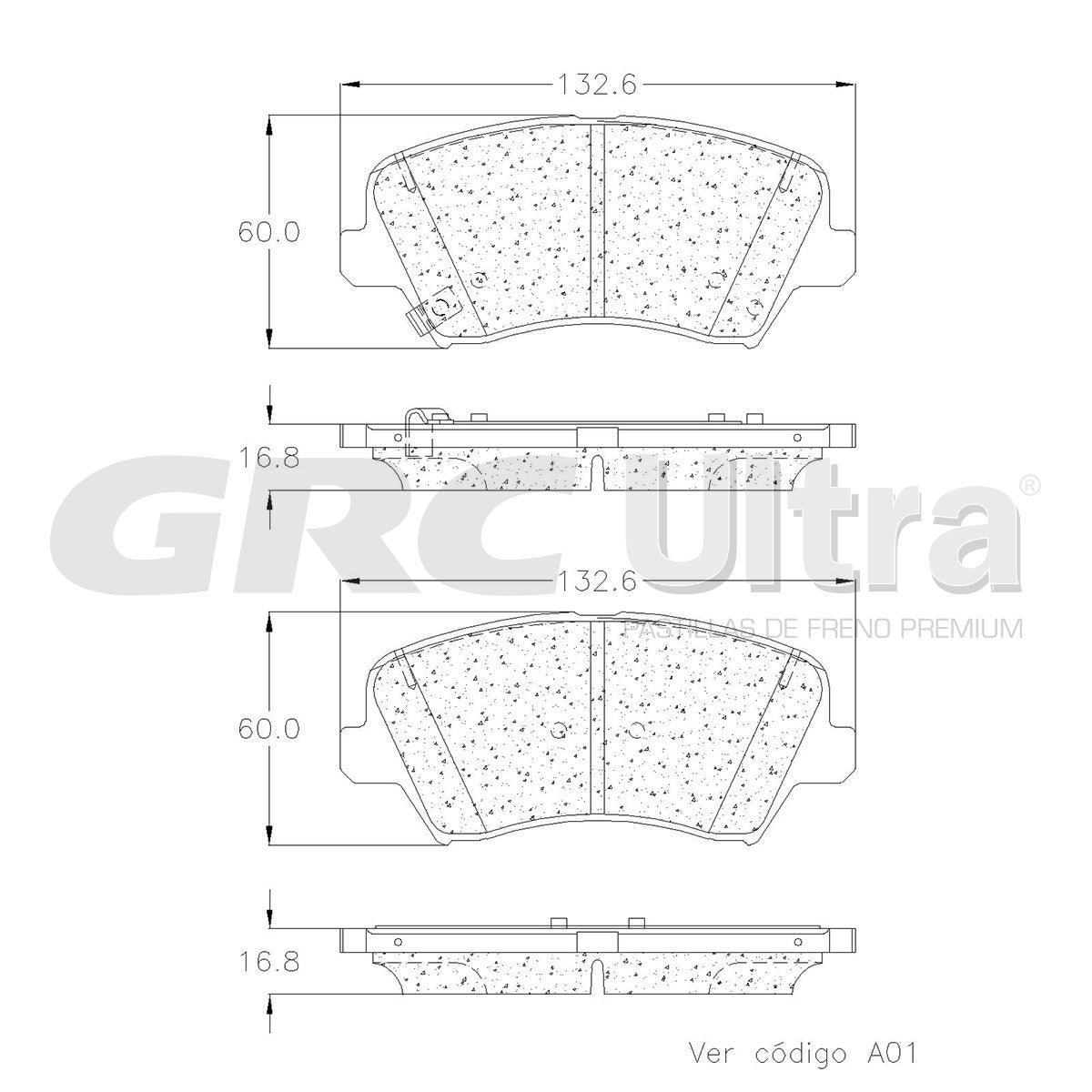 GCD1828 - BALATAS CERAMICAS DELANTERAS PARA HYUNDAI ELANTRA GL 2011-2012