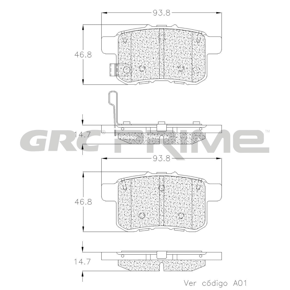 GPRD1451 - BALATAS CERAMICAS TRASERAS PARA ACURA TSX 2011-2014