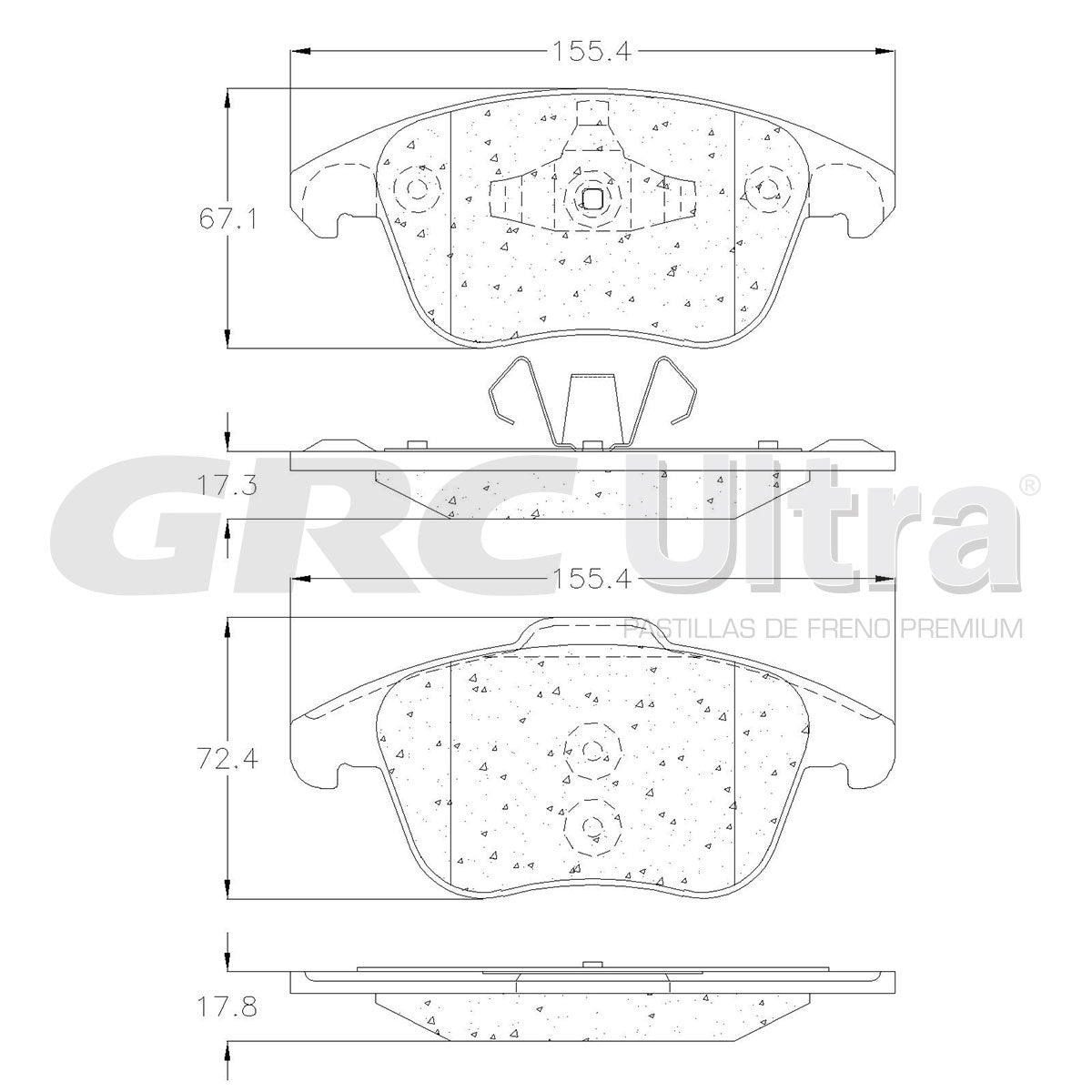 GMD1749 - BALATAS SEMIMETALICAS DELANTERAS PARA PEUGEOT 207 2008-2011