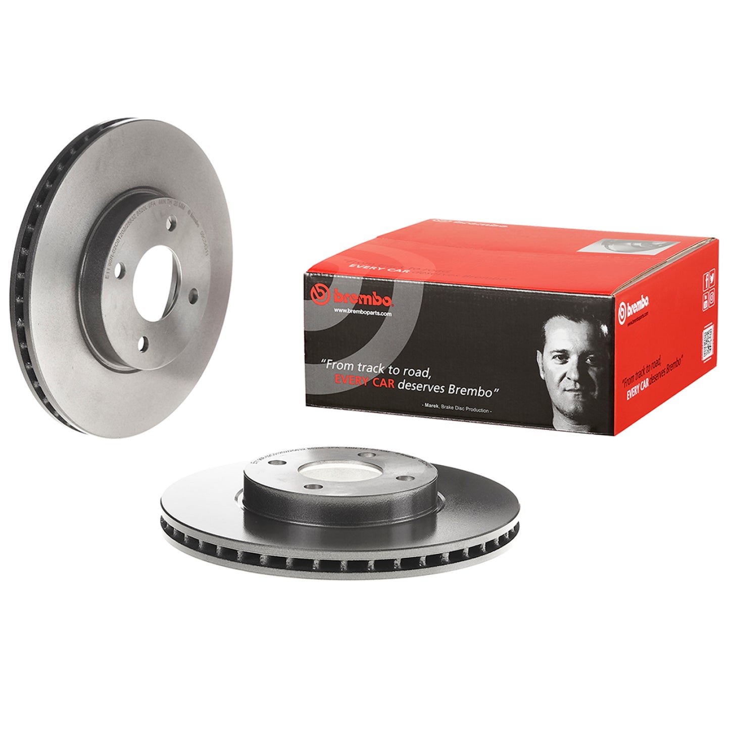 BRE-09.C543.10 - PAR DE DISCOS DE FRENO DELANTEROS PARA NISSAN MARCH ACTIVE 2014-2018