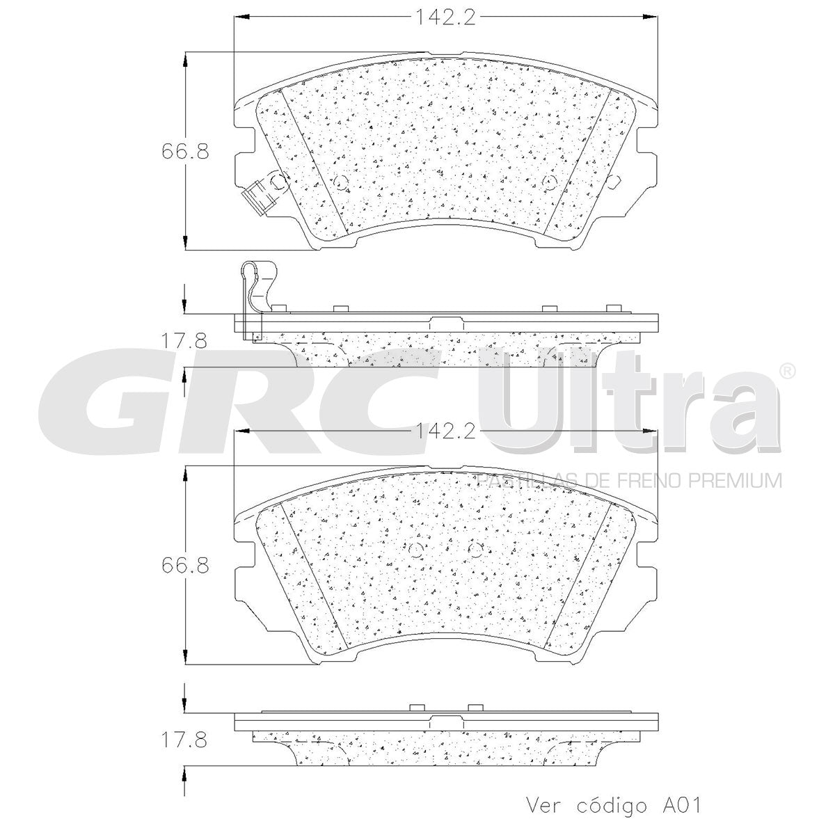 GMD1745 - BALATAS SEMIMETALICAS DELANTERAS PARA BUICK LACROSSE 2014-2016