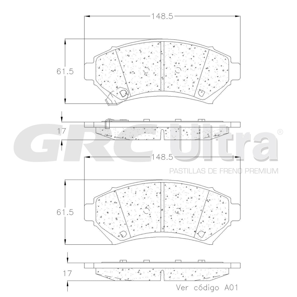GCD699 - BALATAS CERAMICAS DELANTERAS PARA BUICK CENTURY 1997-2005