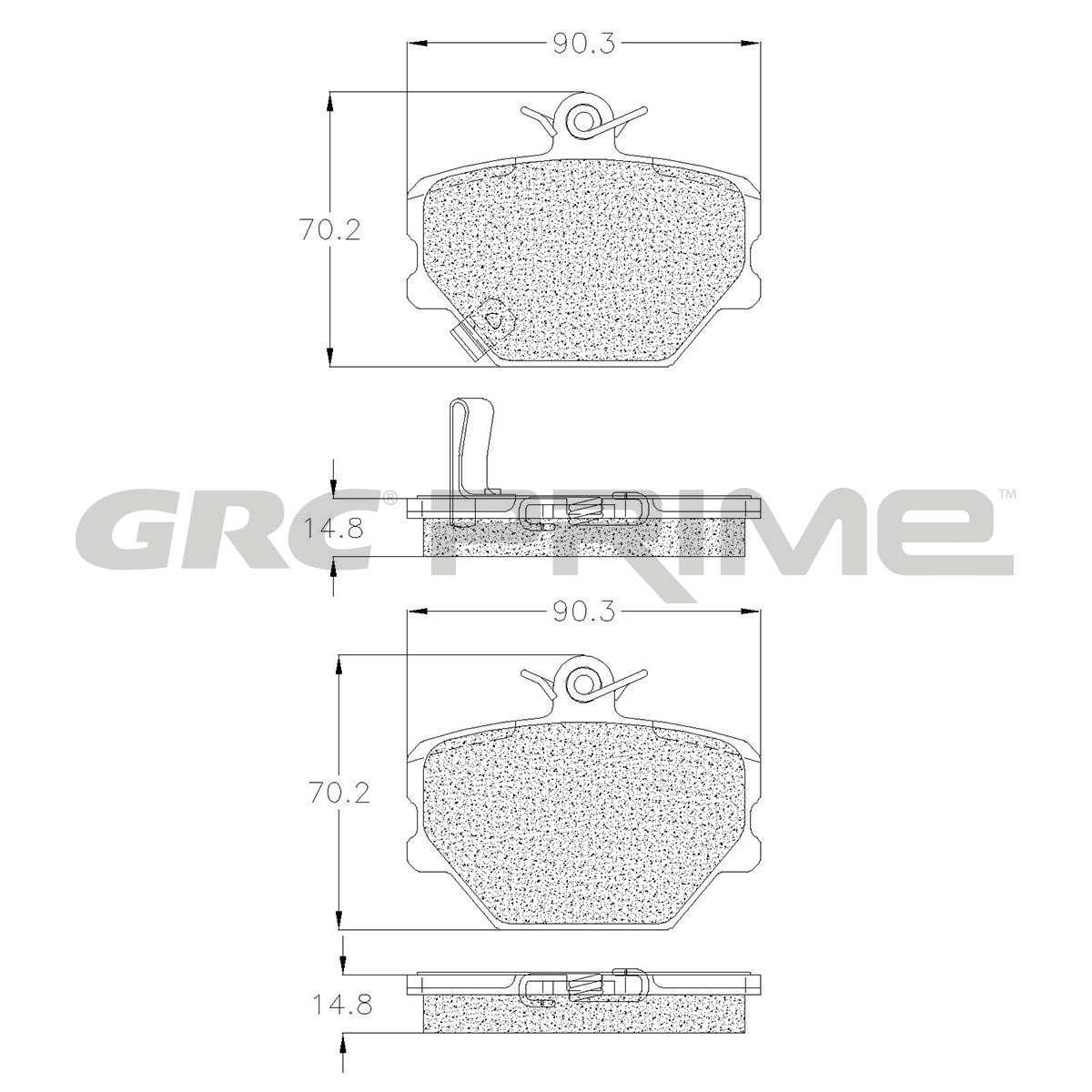 GPRD1252 - BALATAS SEMIMETALICAS DELANTERAS PARA SMART CABRIO 2004-2005