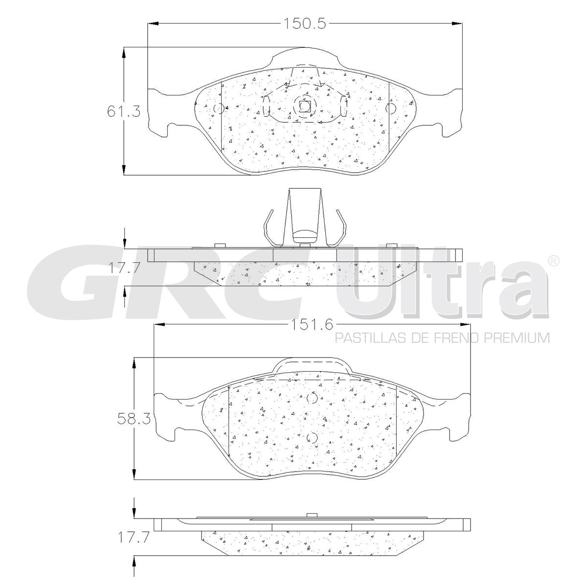 GMD1175 - BALATAS SEMIMETALICAS DELANTERAS PARA FORD ECOSPORT 2004-2004