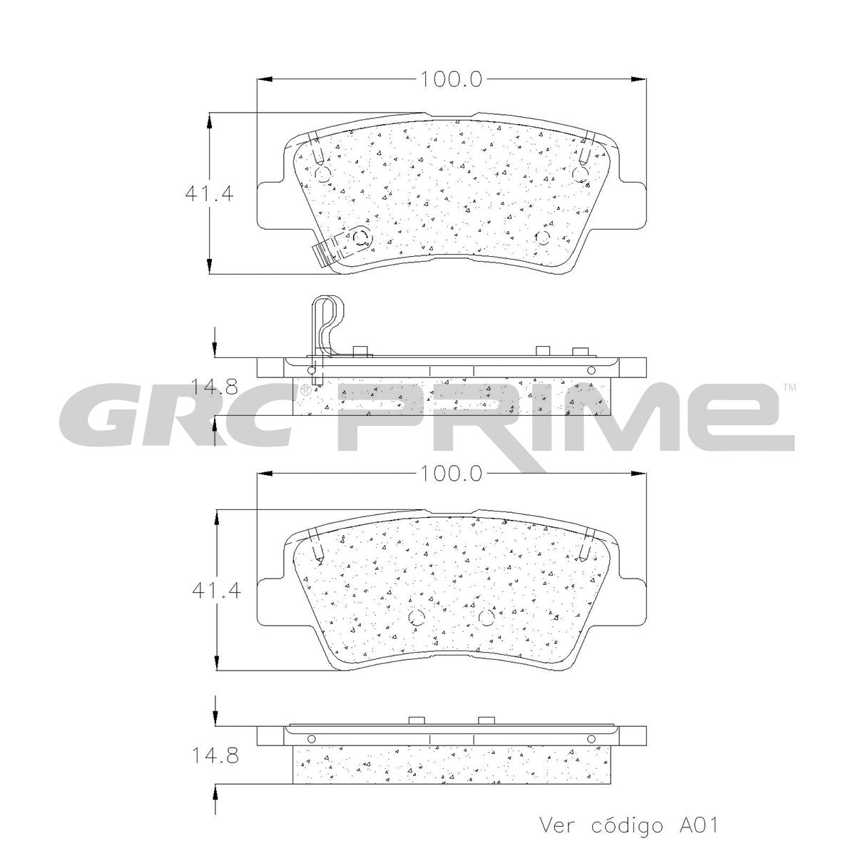 GPRD1848 - BALATAS CERAMICAS TRASERAS PARA HYUNDAI TUCSON BASE 2016-2017