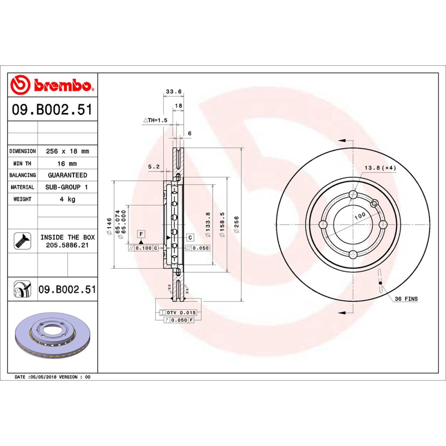 BRE-09.B002.50 - PAR DE DISCOS DE FRENO DELANTEROS PARA VOLKSWAGEN GOL BASE 2009-2011