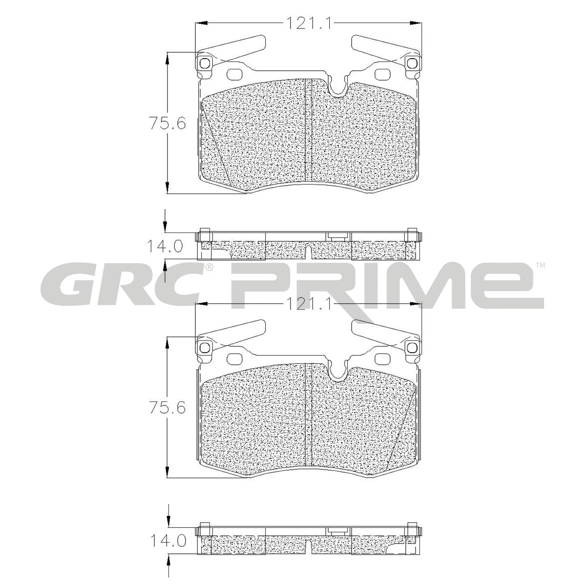 GPRD1403 - BALATAS SEMIMETALICAS DELANTERAS PARA MINI COOPER COUPE JOHN COOPER WORKS 2012-2015