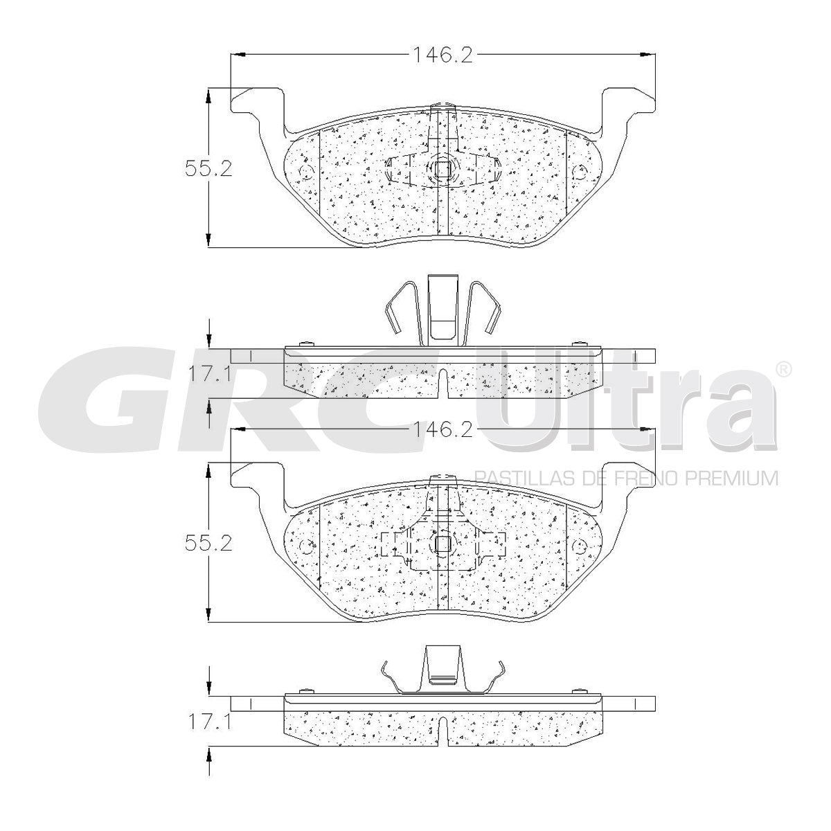 GCD1055 - BALATAS CERAMICAS TRASERAS PARA FORD ESCAPE 2.3L 2008-2008